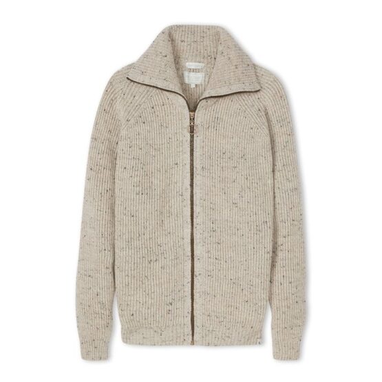 Vest, Foxton Zipper Cardigan Oatmeal
