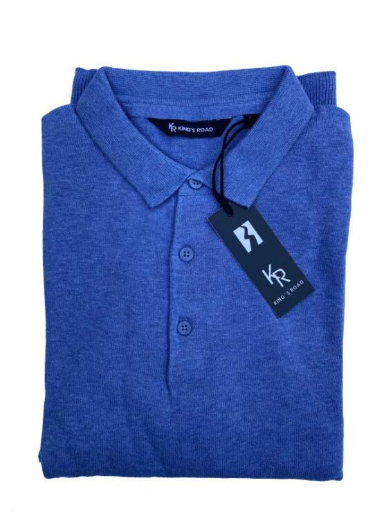 Katoenen Polo Lange mouw Blauw