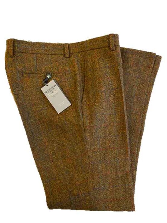 Harris Tweed Pantalon Oker met Lichte Overruit