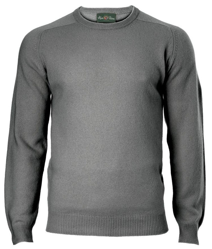 Alan Paine Lamswol Pullover Ronde-hals, Updated Fit - Grey Mix - Afbeelding 4
