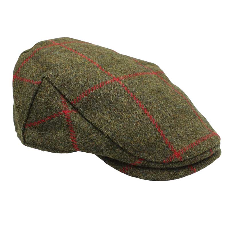 Kinloch_Waterproof_British_Tweed_Flat_Cap_Red_Check