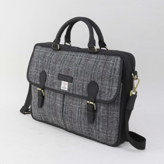 Grey Harris Tweed Briefcase - Afbeelding 3