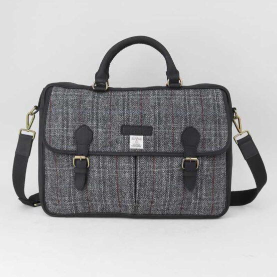 Grey Harris Tweed Briefcase