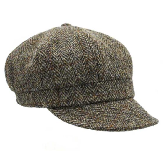 Harris tweed Ladies cap 670 Green Brown