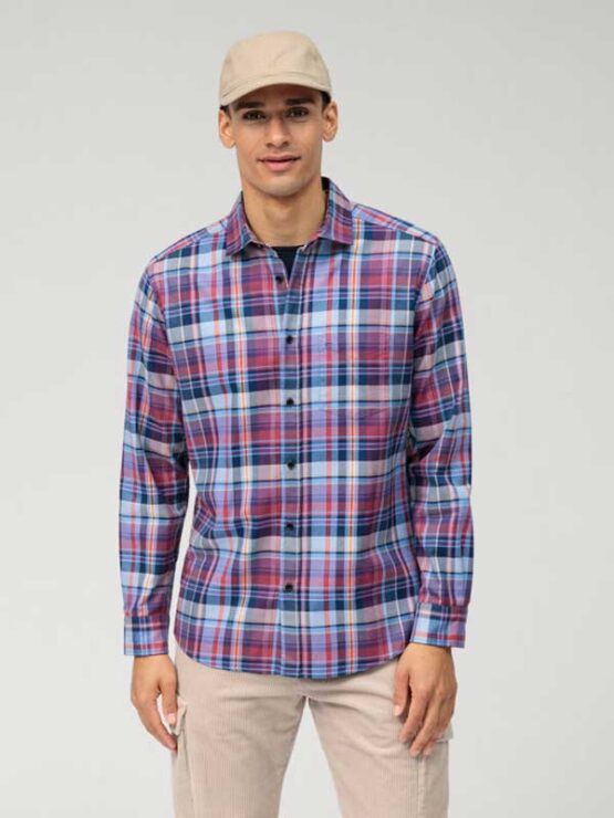 OLYMP Casual Flannel Grote Ruit