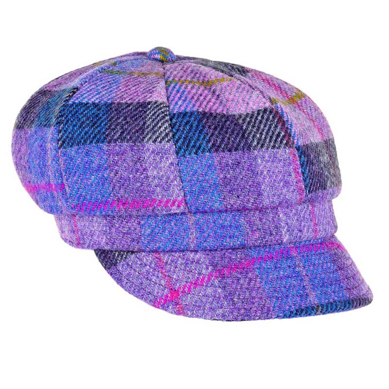 Harris_tweed_Ladies_cap_Lilac_Pastels