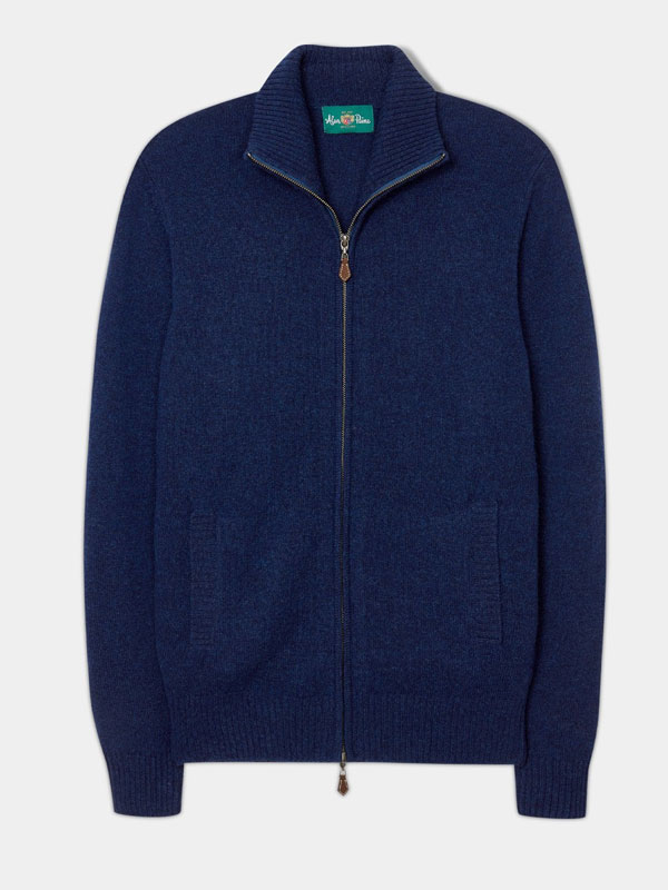 Cardigan_Lambswool_Zipped_Jumper_In_Indigo