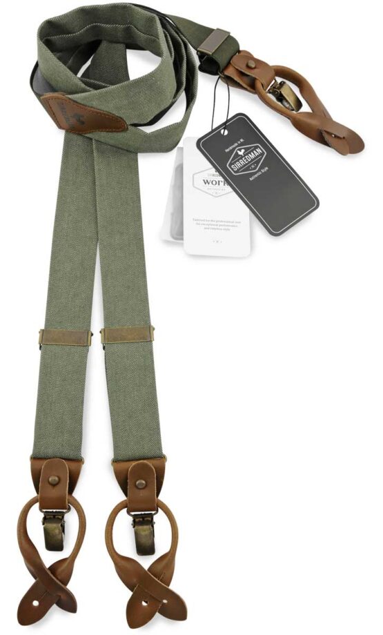 Luxe Work Bretels Groen Denim