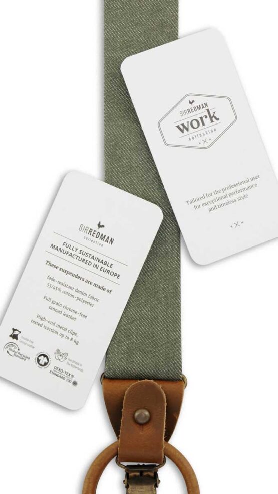Luxe Work Bretels Groen Denim - Afbeelding 3