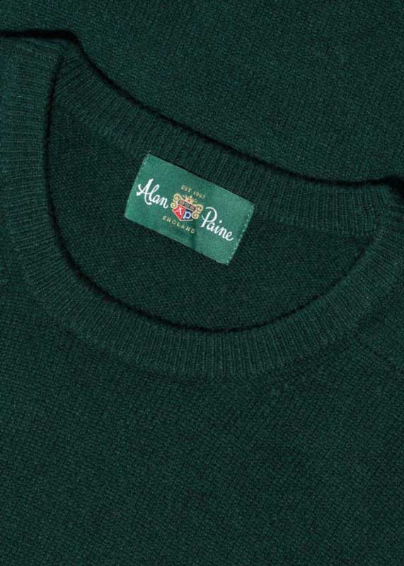 Alan_Paine_Lamswol_Pullover_Ronde_hals__Updated_Fit___Tartan_Green