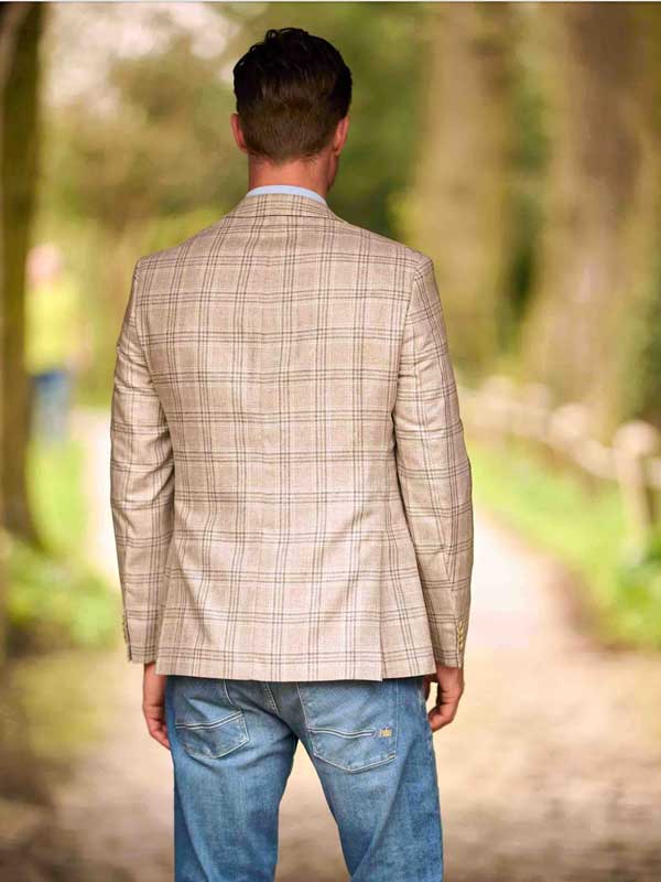 Zijden Zomer Jasje London In Light Glencheck - Afbeelding 2