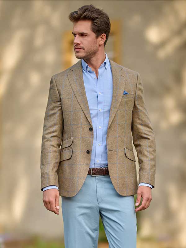 Zijde_Zomer_Jasje_London_In_Beige_Check Zijde_Zomer_Jasje_London_In_Beige_Check