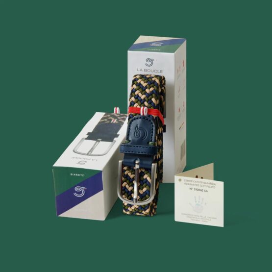 Le Boucle Riem Biarritz Trio Navy Blue Green Beige - Afbeelding 2
