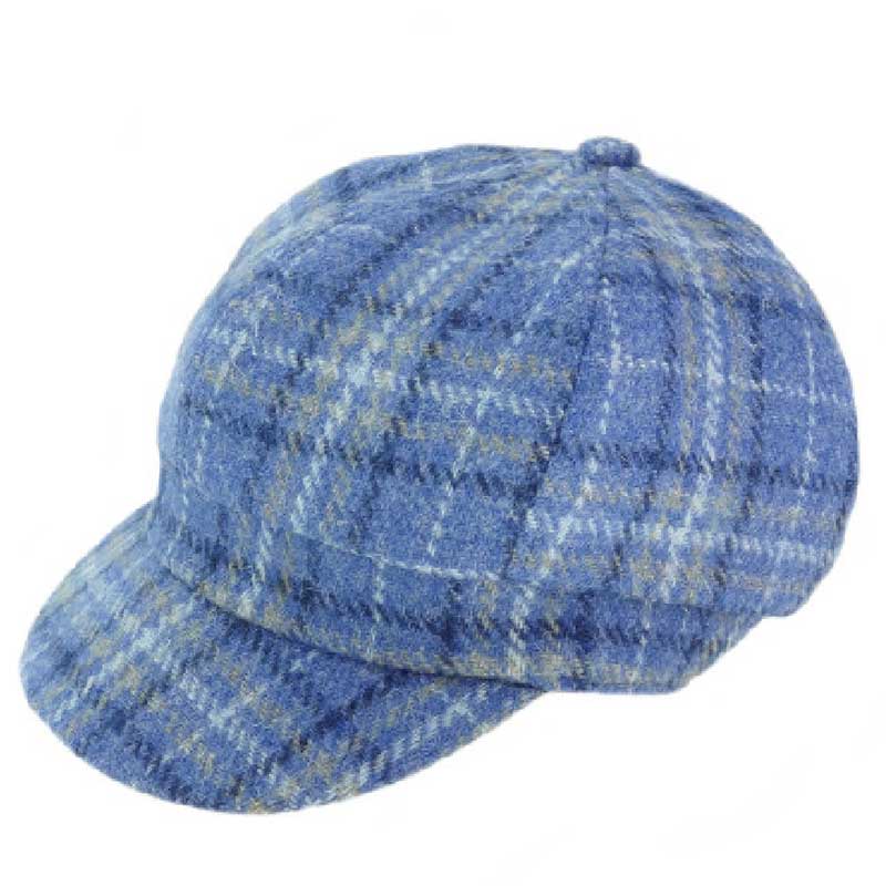 Harris_Tweed_One_Size_Ladies_Cap_in_Blue_Check