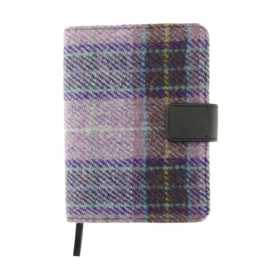 Harris Tweed 'Lomond' Address Book in Pink/Lilac Check