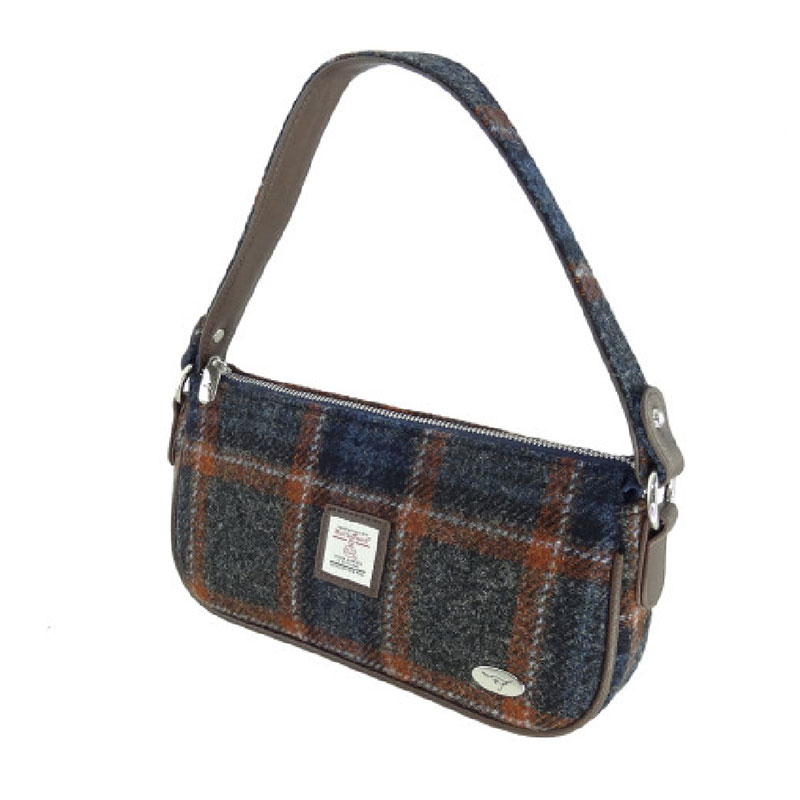 Harris_Tweed__Duchray__Baguette_Bag_in_Grey_with_Rust_Overcheck