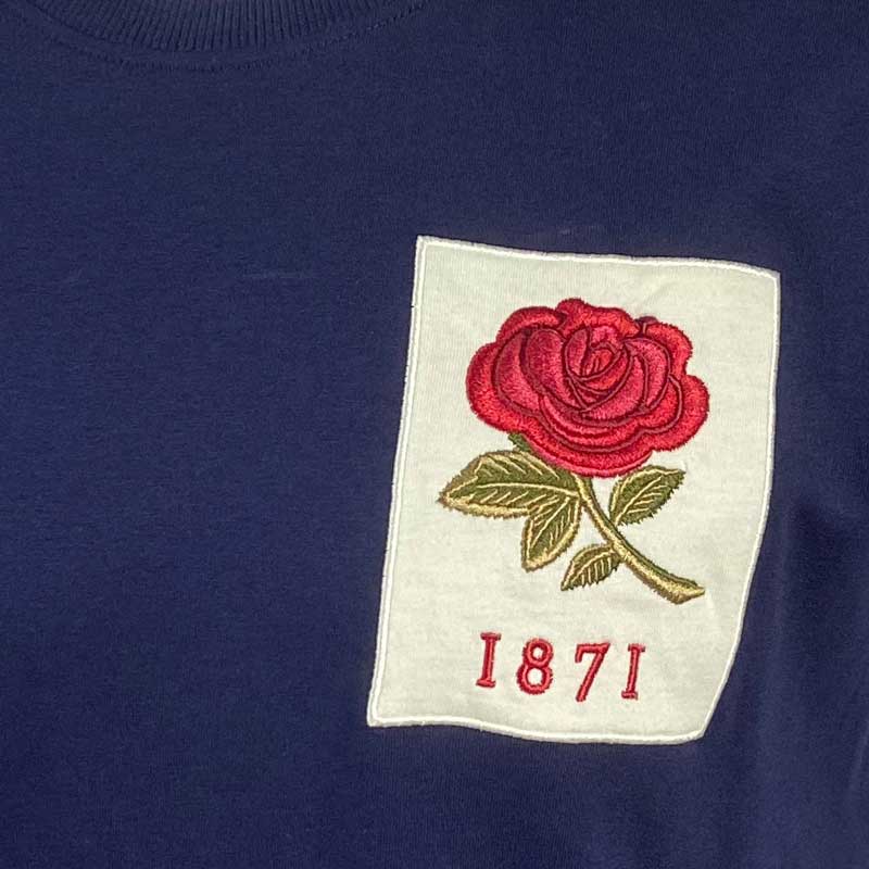 England Rugby 1871 T-shirt Navy Vintage Style - Afbeelding 5