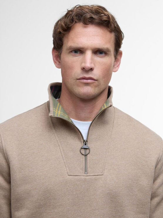 Barbour Nelson Half-Zip Sweatshirt Stone - Afbeelding 3