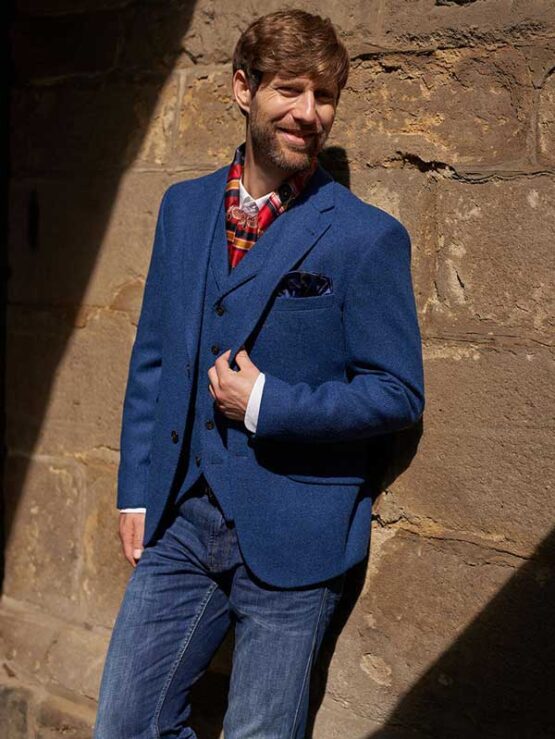 Harris Tweed Jacket Blue Twill 607 - Afbeelding 7