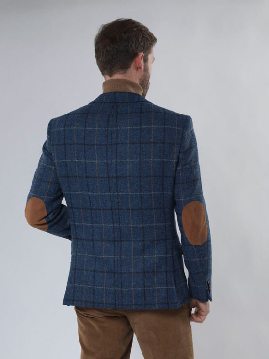 Harris Tweed Jacket Blue Overcheck 618 - Afbeelding 3