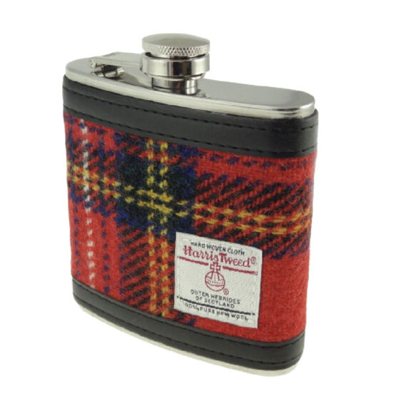 6oz Harris Tweed Hip Flask in Royal Stewart Tartan