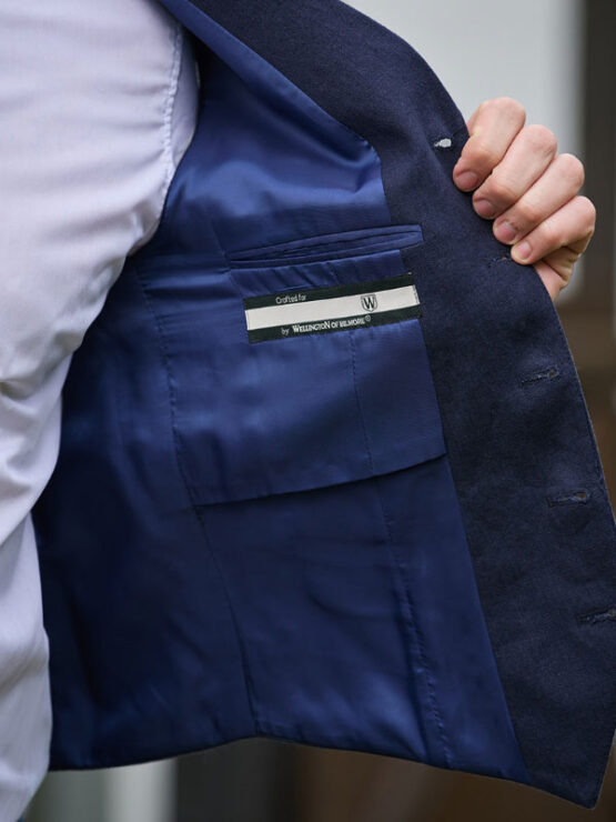 Linnen Vestje met revers Navy - Afbeelding 3