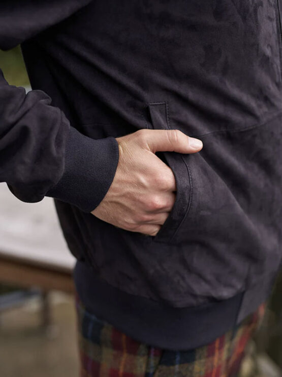 Lederen Blouson, bomber jack Donker Blauw - Afbeelding 3