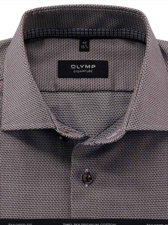 Shirt Olymp Signature Bruin - Afbeelding 2
