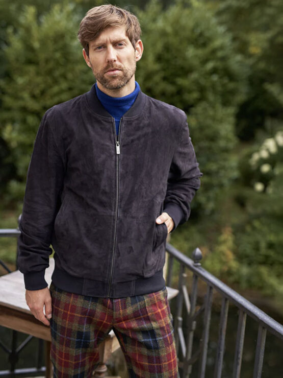 Lederen Blouson, bomber jack Donker Blauw