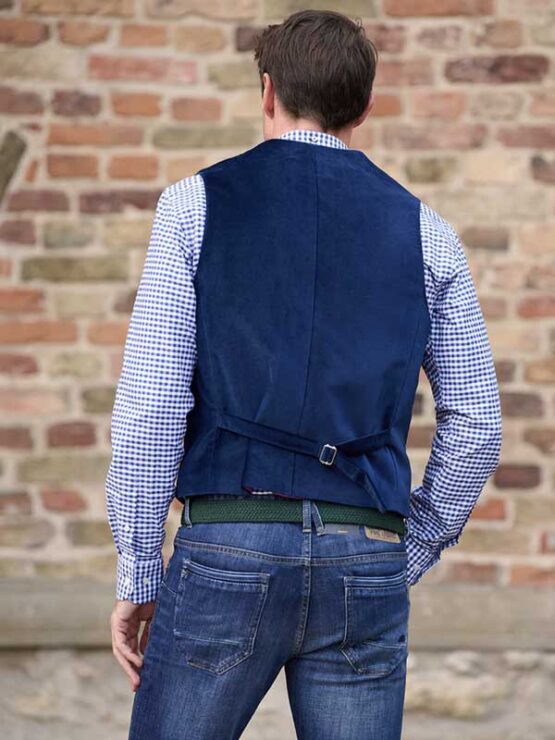 Velours Vestje met revers Navy - Afbeelding 2
