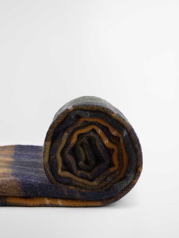 BARBOUR Brack Patchwork Tartan Scarf Forest/Bronze Brown - Afbeelding 3