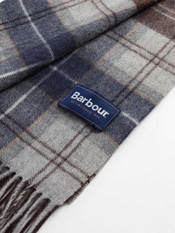BARBOUR Brack Patchwork Tartan Scarf Midnight Oak Tartan - Afbeelding 4