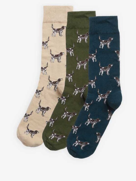 Barbour Pointer Dog Socks Gift Box Forest Mix