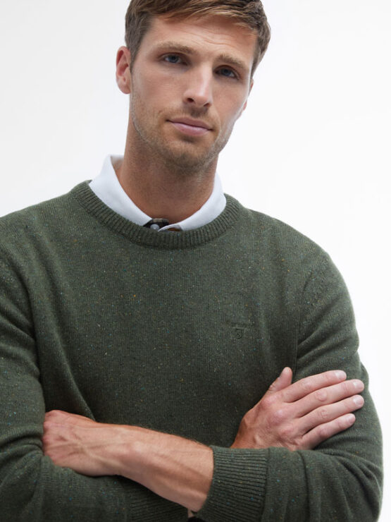 Barbour Essential Tisbury Crew Neck Sweater Knitwear Forest - Afbeelding 4
