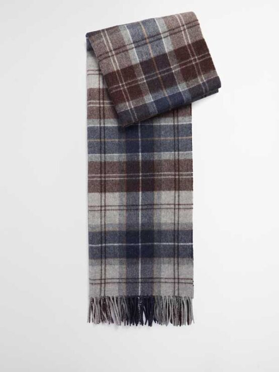 BARBOUR Brack Patchwork Tartan Scarf Midnight Oak Tartan - Afbeelding 2