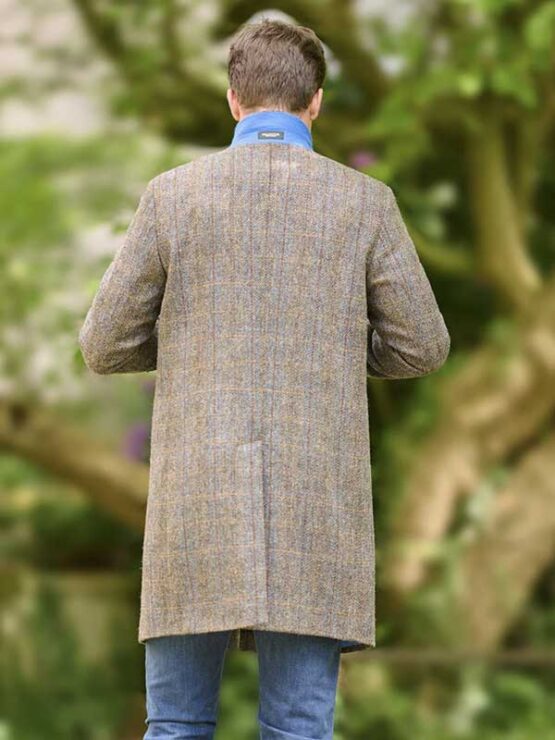 Harris Tweed Overjas 631 In Groen-Blauwe Visgraat - Afbeelding 2
