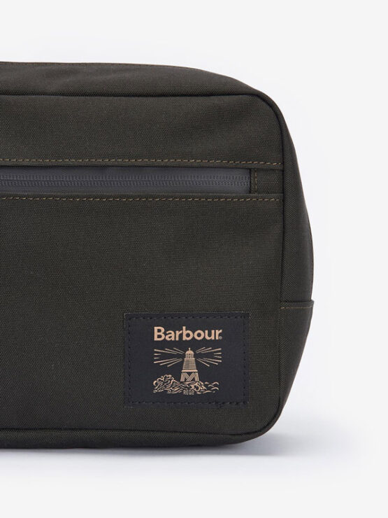 Barbour Field Canvas Hanging Washbag Olive - Afbeelding 2