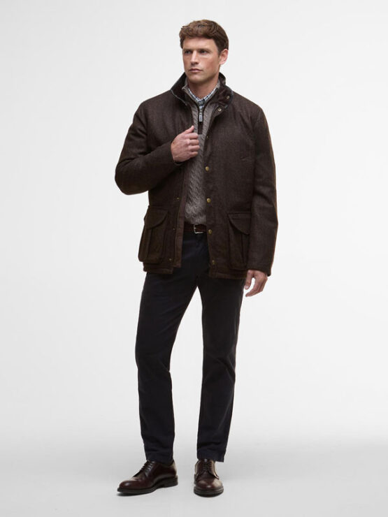 Barbour Hereford Tweed Wool Jacket Rustic Brown - Afbeelding 5