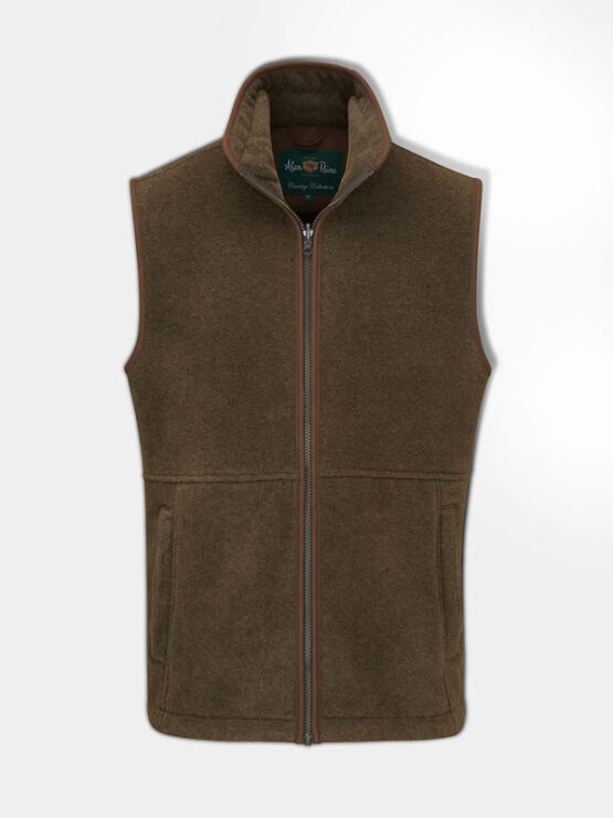 Fleece Waistcoat In Pecan - Classic Fit