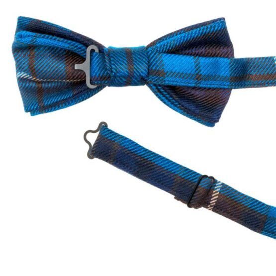 Lochcarron Tartan Strik Reiver Bow Tie Buchanan Blue - Afbeelding 3