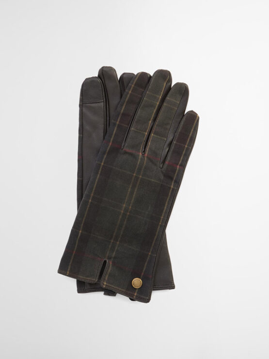 Barbour Scarlet Tartan Gloves Brown