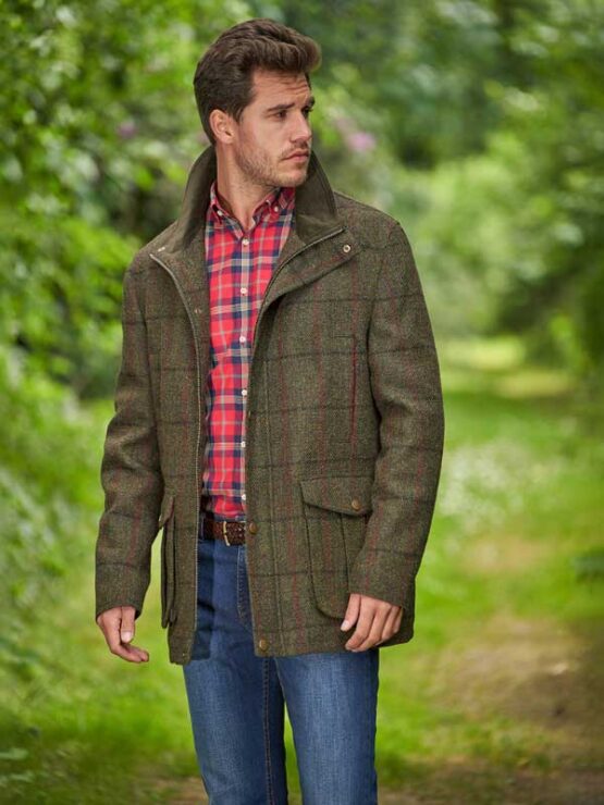 Wellington Fieldjacket in Harris Tweed Groen - Afbeelding 4