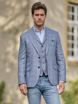 Zomer Jasje Wellington Blue Check Silk