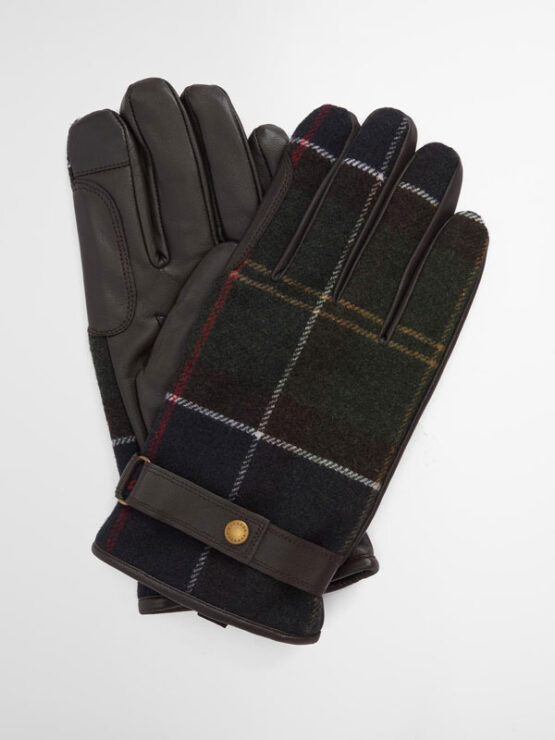 Barbour Newbrough Tartan Ladies Gloves Olive