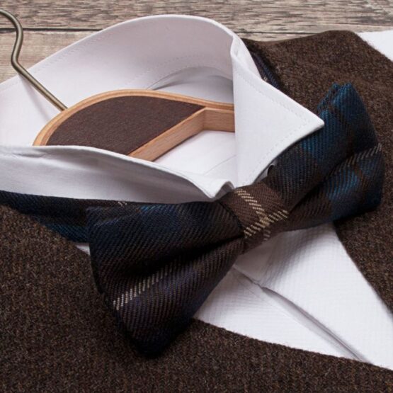 Lochcarron Tartan Strik Reiver Bow Tie Buchanan Blue - Afbeelding 2