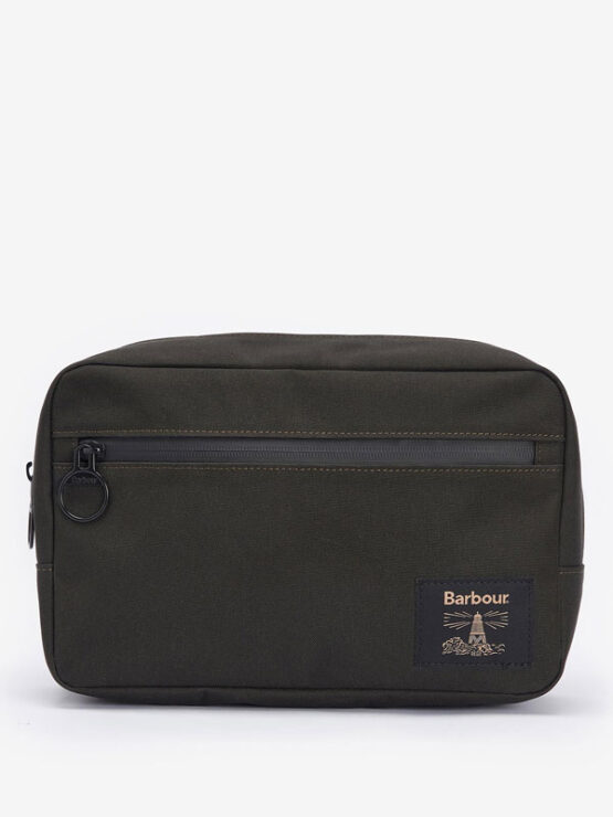 Barbour Field Canvas Hanging Washbag Olive
