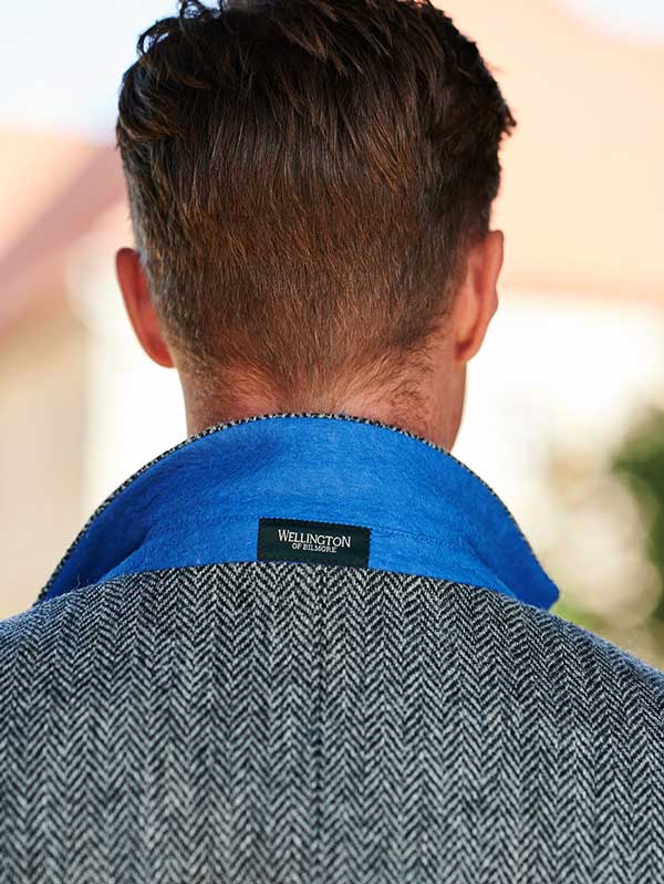 Harris Tweed Overjas, Grey herringbone - Afbeelding 3