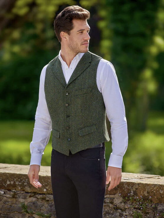 Harris Tweed Vestje met revers 632 - Afbeelding 2