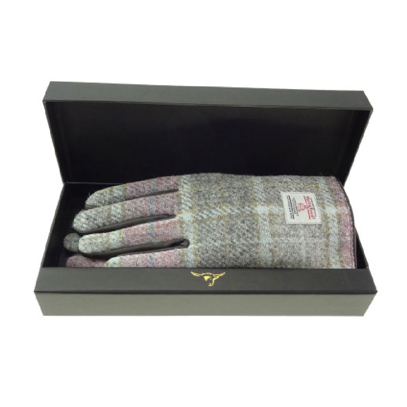 Ladies_Brown_Leather___Harris_Tweed_Gloves_Boxed_in_Soft_Pink_Buchanan