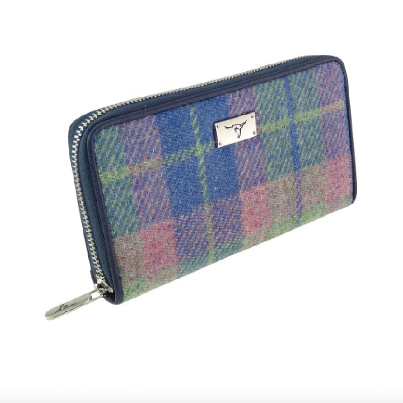 Harris_Tweed_Purse_Soft_Blue_and_Pink_Tartan_1